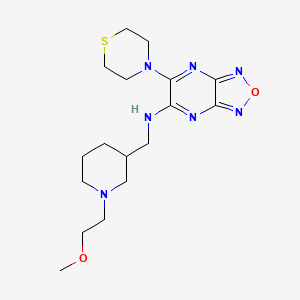 molecular formula C17H27N7O2S B4527455 N-{[1-(2-methoxyethyl)-3-piperidinyl]methyl}-6-(4-thiomorpholinyl)[1,2,5]oxadiazolo[3,4-b]pyrazin-5-amine 