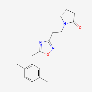 1-{2-[5-(2,5-dimethylbenzyl)-1,2,4-oxadiazol-3-yl]ethyl}-2-pyrrolidinone