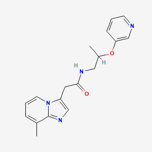 2-(8-methylimidazo[1,2-a]pyridin-3-yl)-N-[2-(pyridin-3-yloxy)propyl]acetamide