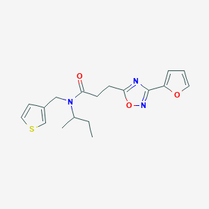 molecular formula C18H21N3O3S B4527475 N-(sec-butyl)-3-[3-(2-furyl)-1,2,4-oxadiazol-5-yl]-N-(3-thienylmethyl)propanamide 