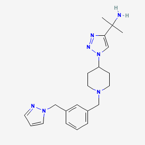 molecular formula C21H29N7 B4527495 2-[1-[1-[[3-(Pyrazol-1-ylmethyl)phenyl]methyl]piperidin-4-yl]triazol-4-yl]propan-2-amine 