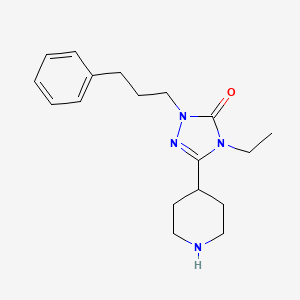 molecular formula C18H26N4O B4527516 4-ethyl-2-(3-phenylpropyl)-5-(4-piperidinyl)-2,4-dihydro-3H-1,2,4-triazol-3-one dihydrochloride 