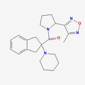 molecular formula C22H28N4O2 B4527523 1-(2-{[2-(4-methyl-1,2,5-oxadiazol-3-yl)-1-pyrrolidinyl]carbonyl}-2,3-dihydro-1H-inden-2-yl)piperidine 