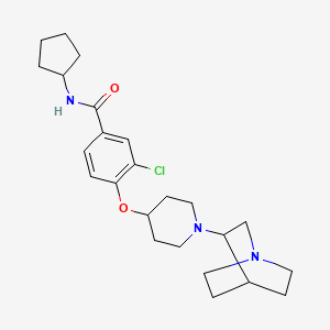 4-{[1-(1-azabicyclo[2.2.2]oct-3-yl)-4-piperidinyl]oxy}-3-chloro-N-cyclopentylbenzamide