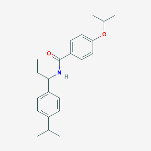 4-isopropoxy-N-[1-(4-isopropylphenyl)propyl]benzamide