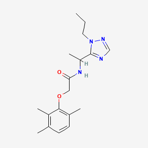 molecular formula C18H26N4O2 B4527572 N-[1-(1-propyl-1H-1,2,4-triazol-5-yl)ethyl]-2-(2,3,6-trimethylphenoxy)acetamide 