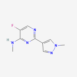 molecular formula C9H10FN5 B4527588 5-fluoro-N-methyl-2-(1-methyl-1H-pyrazol-4-yl)pyrimidin-4-amine 