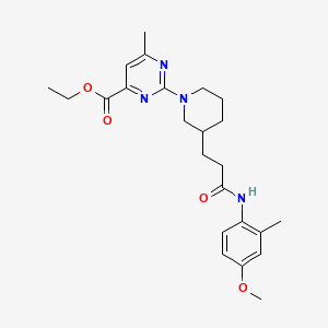 molecular formula C24H32N4O4 B4527621 Ethyl 2-[3-[3-(4-methoxy-2-methylanilino)-3-oxopropyl]piperidin-1-yl]-6-methylpyrimidine-4-carboxylate 