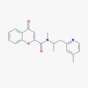 molecular formula C20H20N2O3 B4527633 N-methyl-N-[1-methyl-2-(4-methylpyridin-2-yl)ethyl]-4-oxo-4H-chromene-2-carboxamide 