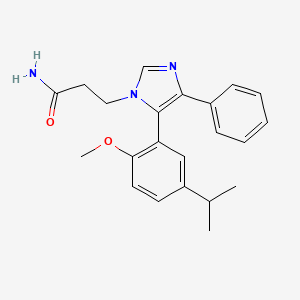 molecular formula C22H25N3O2 B4527646 3-[5-(5-isopropyl-2-methoxyphenyl)-4-phenyl-1H-imidazol-1-yl]propanamide 