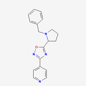 molecular formula C18H18N4O B4527653 4-[5-(1-benzylpyrrolidin-2-yl)-1,2,4-oxadiazol-3-yl]pyridine 