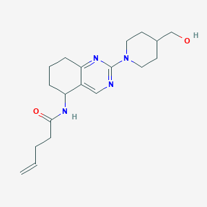 molecular formula C19H28N4O2 B4527666 N-{2-[4-(hydroxymethyl)-1-piperidinyl]-5,6,7,8-tetrahydro-5-quinazolinyl}-4-pentenamide 