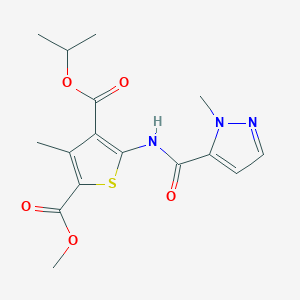 molecular formula C16H19N3O5S B452767 4-isopropyl 2-methyl 3-methyl-5-{[(1-methyl-1H-pyrazol-5-yl)carbonyl]amino}-2,4-thiophenedicarboxylate 