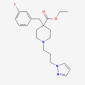 molecular formula C21H28FN3O2 B4527697 ethyl 4-(3-fluorobenzyl)-1-[3-(1H-pyrazol-1-yl)propyl]-4-piperidinecarboxylate 