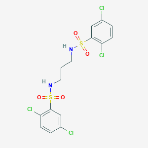 molecular formula C15H14Cl4N2O4S2 B452771 2,5-dichloro-N-(3-{[(2,5-dichlorophenyl)sulfonyl]amino}propyl)benzenesulfonamide 