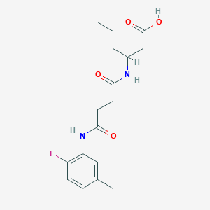 3-({4-[(2-fluoro-5-methylphenyl)amino]-4-oxobutanoyl}amino)hexanoic acid