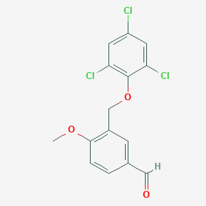 molecular formula C15H11Cl3O3 B452777 4-Methoxy-3-[(2,4,6-trichlorophenoxy)methyl]benzaldehyde CAS No. 329222-85-7