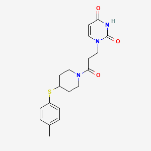 molecular formula C19H23N3O3S B4527774 1-[3-[4-(4-Methylphenyl)sulfanylpiperidin-1-yl]-3-oxopropyl]pyrimidine-2,4-dione 