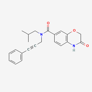 molecular formula C22H22N2O3 B4527817 N-isobutyl-3-oxo-N-(3-phenylprop-2-yn-1-yl)-3,4-dihydro-2H-1,4-benzoxazine-7-carboxamide 