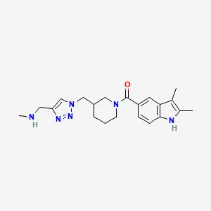 molecular formula C21H28N6O B4527830 (2,3-dimethyl-1H-indol-5-yl)-[3-[[4-(methylaminomethyl)triazol-1-yl]methyl]piperidin-1-yl]methanone 