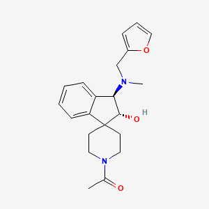 molecular formula C21H26N2O3 B4527859 1-[(1R,2R)-1-[furan-2-ylmethyl(methyl)amino]-2-hydroxyspiro[1,2-dihydroindene-3,4'-piperidine]-1'-yl]ethanone 