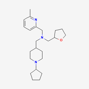 1-(1-cyclopentylpiperidin-4-yl)-N-[(6-methylpyridin-2-yl)methyl]-N-(oxolan-2-ylmethyl)methanamine