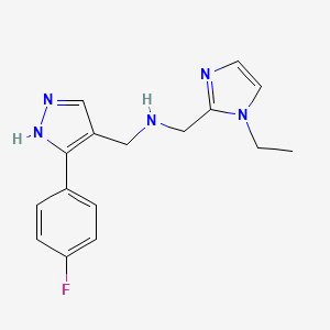 N-[(1-ethylimidazol-2-yl)methyl]-1-[5-(4-fluorophenyl)-1H-pyrazol-4-yl]methanamine