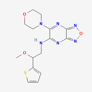 molecular formula C15H18N6O3S B4527871 N-[2-methoxy-2-(2-thienyl)ethyl]-6-(4-morpholinyl)[1,2,5]oxadiazolo[3,4-b]pyrazin-5-amine 