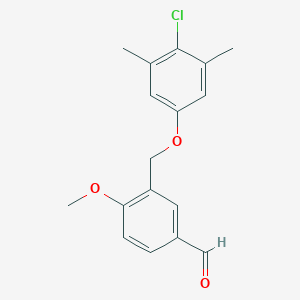 molecular formula C17H17ClO3 B452788 3-[(4-Chloro-3,5-dimethylphenoxy)methyl]-4-methoxybenzaldehyde CAS No. 438532-81-1