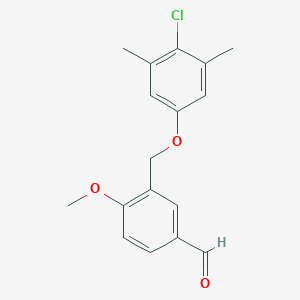 molecular formula C17H17ClO3 B452788 3-[(4-Chloro-3,5-diméthylphénoxy)méthyl]-4-méthoxybenzaldéhyde CAS No. 438532-81-1