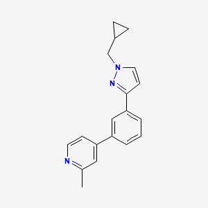 molecular formula C19H19N3 B4527895 4-[3-[1-(Cyclopropylmethyl)pyrazol-3-yl]phenyl]-2-methylpyridine 