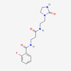 2-fluoro-N-(3-oxo-3-{[2-(2-oxoimidazolidin-1-yl)ethyl]amino}propyl)benzamide