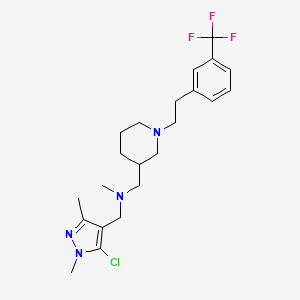 molecular formula C22H30ClF3N4 B4527918 1-(5-chloro-1,3-dimethyl-1H-pyrazol-4-yl)-N-methyl-N-[(1-{2-[3-(trifluoromethyl)phenyl]ethyl}-3-piperidinyl)methyl]methanamine 