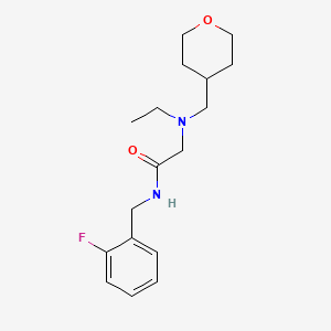 molecular formula C17H25FN2O2 B4527936 2-[ethyl(tetrahydro-2H-pyran-4-ylmethyl)amino]-N-(2-fluorobenzyl)acetamide 