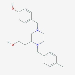 molecular formula C21H28N2O2 B4527950 4-{[3-(2-hydroxyethyl)-4-(4-methylbenzyl)-1-piperazinyl]methyl}phenol 