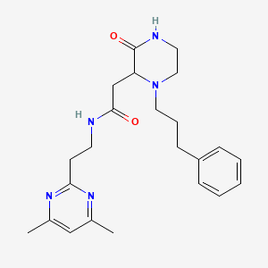 N-[2-(4,6-dimethyl-2-pyrimidinyl)ethyl]-2-[3-oxo-1-(3-phenylpropyl)-2-piperazinyl]acetamide