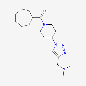 molecular formula C18H31N5O B4527964 ({1-[1-(cycloheptylcarbonyl)-4-piperidinyl]-1H-1,2,3-triazol-4-yl}methyl)dimethylamine trifluoroacetate 