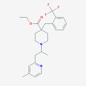 ethyl 1-[1-methyl-2-(4-methyl-2-pyridinyl)ethyl]-4-[2-(trifluoromethyl)benzyl]-4-piperidinecarboxylate