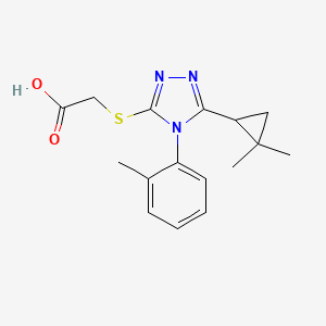 molecular formula C16H19N3O2S B4528009 {[5-(2,2-dimethylcyclopropyl)-4-(2-methylphenyl)-4H-1,2,4-triazol-3-yl]thio}acetic acid 