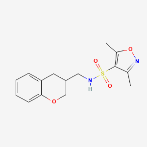 molecular formula C15H18N2O4S B4528086 N-(3,4-dihydro-2H-chromen-3-ylmethyl)-3,5-dimethylisoxazole-4-sulfonamide 