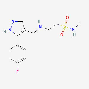 molecular formula C13H17FN4O2S B4528105 2-[[5-(4-fluorophenyl)-1H-pyrazol-4-yl]methylamino]-N-methylethanesulfonamide 