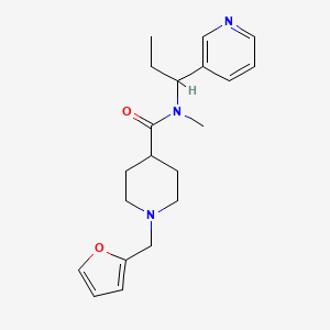 molecular formula C20H27N3O2 B4528115 1-(2-furylmethyl)-N-methyl-N-(1-pyridin-3-ylpropyl)piperidine-4-carboxamide 