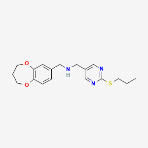 molecular formula C18H23N3O2S B4528121 (3,4-dihydro-2H-1,5-benzodioxepin-7-ylmethyl){[2-(propylthio)pyrimidin-5-yl]methyl}amine 