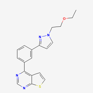 molecular formula C19H18N4OS B4528129 4-{3-[1-(2-ethoxyethyl)-1H-pyrazol-3-yl]phenyl}thieno[2,3-d]pyrimidine 