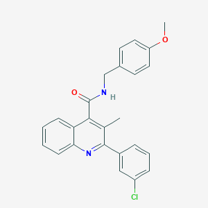 2-(3-chlorophenyl)-N-[(4-methoxyphenyl)methyl]-3-methylquinoline-4-carboxamide