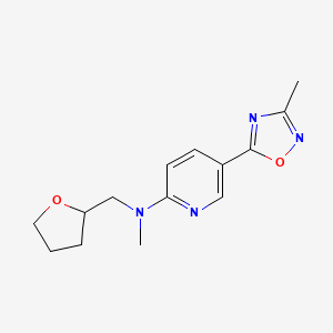 N-methyl-5-(3-methyl-1,2,4-oxadiazol-5-yl)-N-(oxolan-2-ylmethyl)pyridin-2-amine