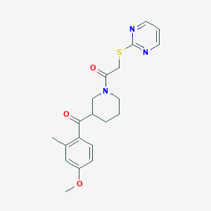 molecular formula C20H23N3O3S B4528182 (4-methoxy-2-methylphenyl){1-[(2-pyrimidinylthio)acetyl]-3-piperidinyl}methanone 