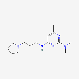 molecular formula C14H25N5 B4528189 N~2~,N~2~,6-trimethyl-N~4~-(3-pyrrolidin-1-ylpropyl)pyrimidine-2,4-diamine 