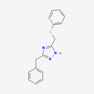 molecular formula C16H15N3S B4528202 3-benzyl-5-[(phenylthio)methyl]-1H-1,2,4-triazole 