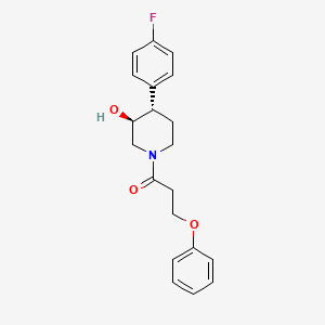 (3S*,4S*)-4-(4-fluorophenyl)-1-(3-phenoxypropanoyl)piperidin-3-ol